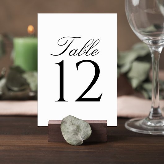 Numéro De Table Elegant Script Wedding Table Number Card