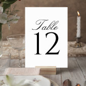 Numéro De Table Elegant Script Wedding Table Number Card