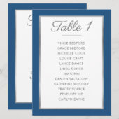 NUMÉRO DE TABLE ÉLÉGANT Siège Graphique gris bleu (Devant / Derrière)