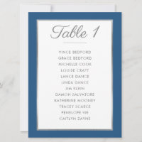 NUMÉRO DE TABLE ÉLÉGANT Siège Graphique gris bleu