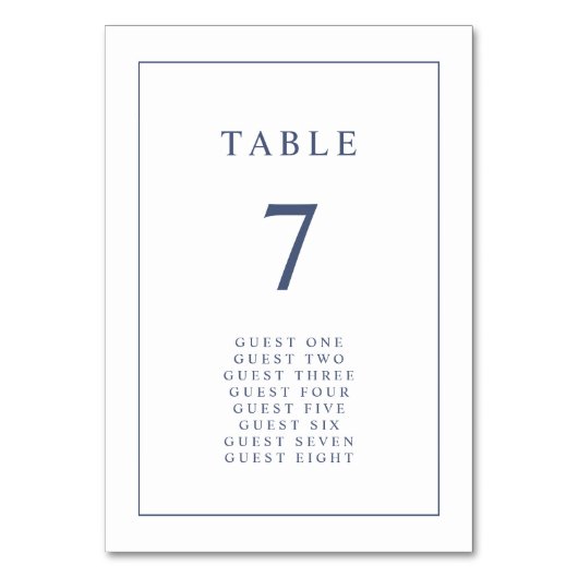 Numéro de table Elegant Simple Mariage (Dos)