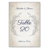 Numéro De Table Elégant Soft Feuille Script Mariage Réception (Par défaut)
