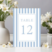 Numéro De Table  Elegant Striped Powder Blue Wedding
