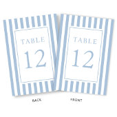 Numéro De Table  Elegant Striped Powder Blue Wedding