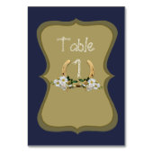 Numéro De Table Elégant style Pays Marine et Or (Dos)