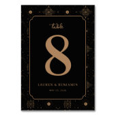 Numéro De Table Elegant Sunburst Noir Doré (Dos)
