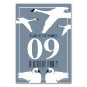Numéro De Table Elégant Swan, Anniversaire Table No. (Dos)