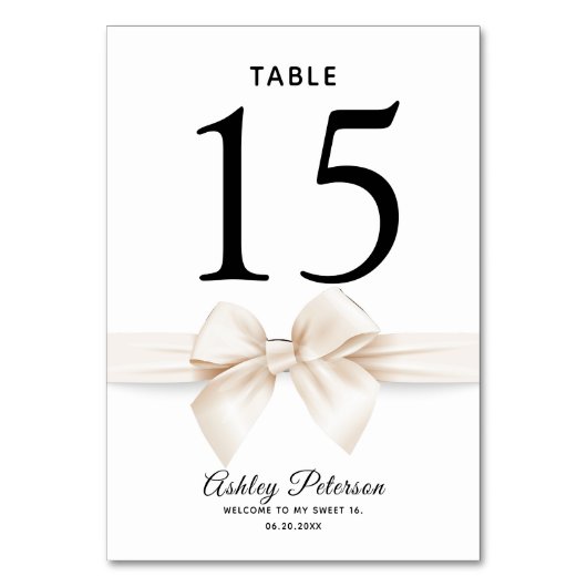 Numéro De Table Élégant Sweet 16 Damask (Par défaut)
