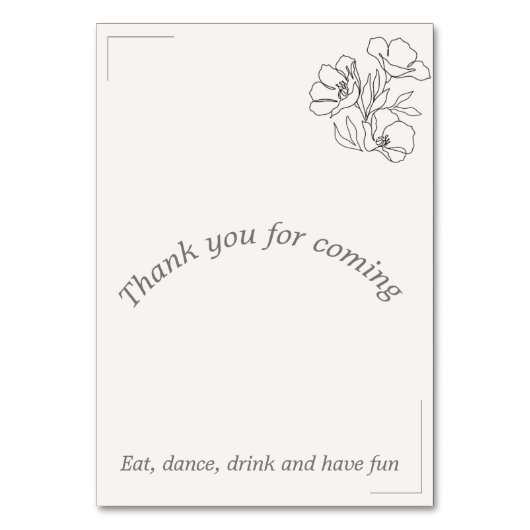 Numéro De Table Elegant Table number with names, sitting. (Dos)