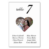Numéro De Table Élégant Tableau de Siège de Mariage Photo Unique B (Dos)