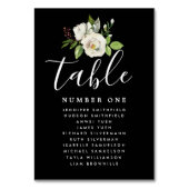 Numéro De Table Élégant tableau de sièges Mariage floral blanc (Dos)