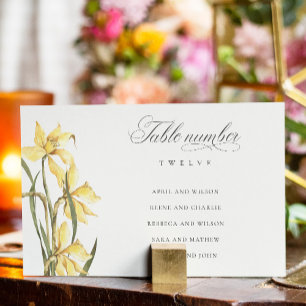 Numéro De Table Élégant tableau de sièges Mariage Jaune