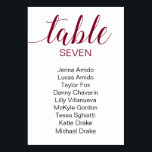 Numéro De Table Élégant tableau de sièges Mariage noir et bordeaux<br><div class="desc">Guidez vos invités à leur propre table avec ces élégantes cartes de sièges bordeaux et noirs. Personnalisez le numéro de table et le nom de l'invité. Une partie de la collection Alejandra.</div>