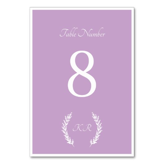 Numéro De Table Élégant tableau Mariage de lavande florale (Par défaut)