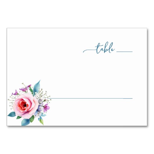 Numéro De Table Elegant Teal Floral (Devant)