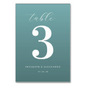 Numéro De Table Elegant Teal Number Three (Dos)