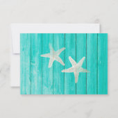 Numéro de table élégant Teal Wood & Starfish Beach (Dos)