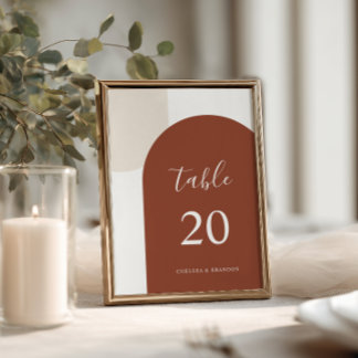 Numéro De Table Elegant Terracotta Boho Arch Wedding Table Number