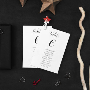 Numéro De Table Elégant thème Mariage noir et blanc