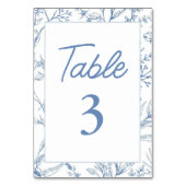 Numéro De Table Elégant Toile Bleue Français Floral Numéros de tab (Par défaut)