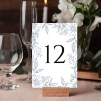 Elégant trait floral Dessin Dusty Blue Mariage