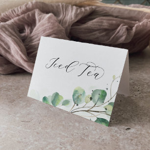 Numéro De Table Elégant Vert Iced Thé Buffet Étiquettes de nourrit