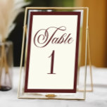 Numéro De Table Elegant Vintage Ivory Dark Burgundy Wedding<br><div class="desc">This is an Elegant Vintage Ivory Dark Burgundy Wedding Table Number!</div>