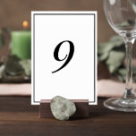 Numéro De Table Elegant Wedding Table Number Card<br><div class="desc">Add a refined touch to your reception tables with this elegant wedding table number card. Featuring a clean minimalist border and a graceful script-style number, this design brings timeless sophistication to your table settings while helping guests easily find their seats. The simple layout allows the table number to stand out...</div>