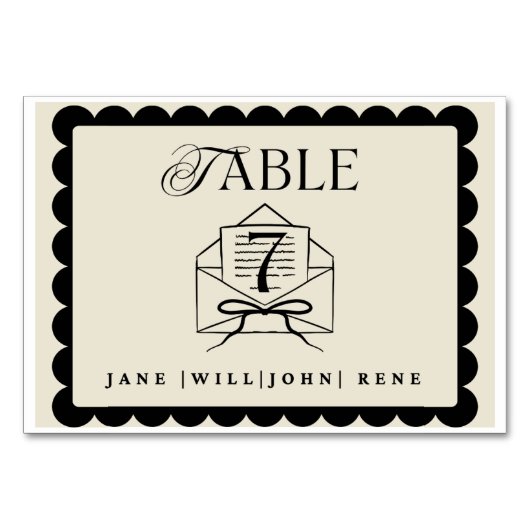 Numéro De Table Elegant Wedding Table Number Card – Custom (Dos)
