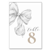 Numéro De Table Elegant White Bow Table Numbers for Wedding (Dos)