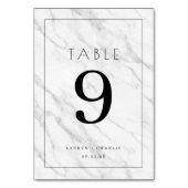 Numéro De Table Elegant White Marble Number Card (Dos)