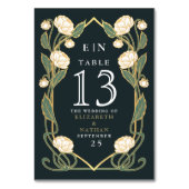 Numéro De Table Elegant White Peony Art Nouveau Floral Wedding (Par défaut)