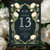 Numéro De Table Elegant White Peony Art Nouveau Floral Wedding