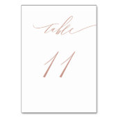 Numéro De Table Élégant White Rose Gold Script No 11 Mariage (Dos)