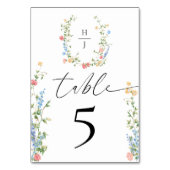 Numéro De Table Elegant Wildflower Wedding Reception (Dos)