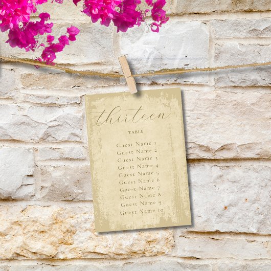 Numéro De Table Élégante affectation de sièges de bord de ponçage 