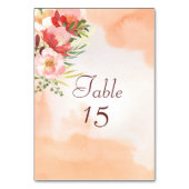 Numéro De Table Elégante aquarelle avec un bouquet rose (Dos)