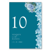 Numéro De Table Elégante aquarelle bleu Hydrangea (Par défaut)