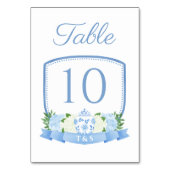 Numéro De Table Elégante aquarelle Chinoiserie Chic Crest Mariage (Dos)