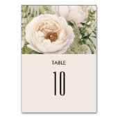 Numéro De Table Elégante aquarelle de bouquet de fleurs blanches (Par défaut)