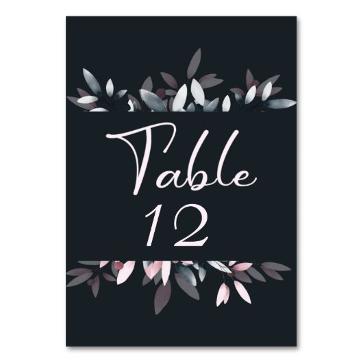 Numéro De Table Elégante aquarelle de la marine rose Floral (Par défaut)