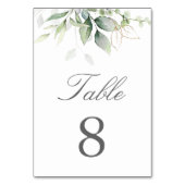 Numéro De Table Élégante aquarelle de verdure d'eucalyptus botaniq (Par défaut)