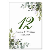 Numéro De Table Elégante aquarelle Eucalyptus Mariage Numéro de ta (Dos)