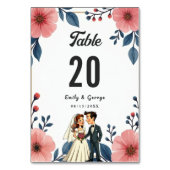 Numéro De Table Elégante aquarelle Floral Bride Groom Chic Mariage (Par défaut)
