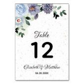 Numéro De Table Elégante aquarelle florale Mariage pourpre (Dos)