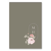 Numéro De Table Elégante aquarelle Peoné rose en fleurs Floral (Dos)