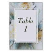 Numéro De Table Elégante aquarelle Rose Crème et Sage Green (Dos)