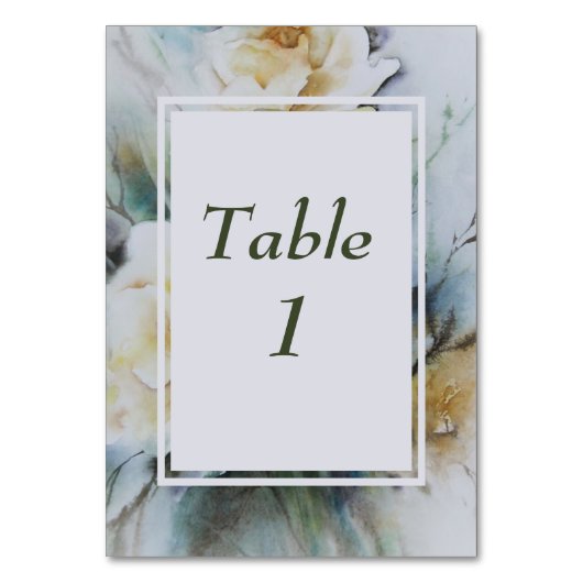 Numéro De Table Elégante aquarelle Rose Crème et Sage Green (Par défaut)