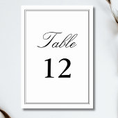 Numéro De Table Élégante Calligraphie de Mariage Script Classique
