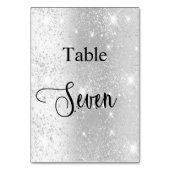 Numéro De Table Élégante calligraphie de parties scintillant argen (Dos)